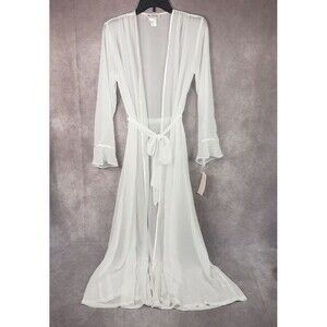 Linea Donatella Robe Women S Ivory Chiffon Keepsake Wrap Sheer Long Bridal